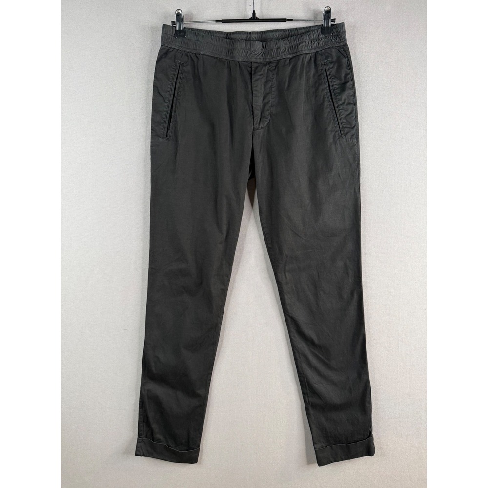 James Perse Cuffed Trouser Mens Size XS 30 Black Cotton Linen